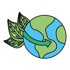 Sticker - Eco earth world cartoon