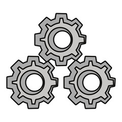 Wall Mural - Gears machinery pieces cartoon