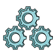 Wall Mural - Gears machinery pieces cartoon