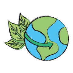 Sticker - Eco earth world cartoon