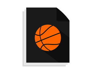 Wall Mural - basketball sheet paper image vector icon
