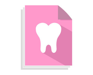 Wall Mural - pink tooth paper sheet image vector icon