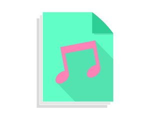 Wall Mural - musical note paper sheet image vector icon