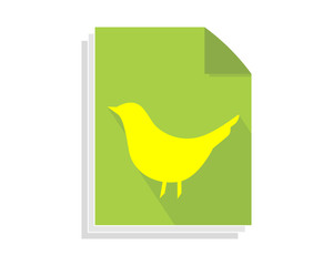 Wall Mural - parakeet paper sheet image vector icon