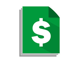 Wall Mural - dollar paper sheet image vector icon