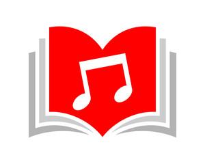 Wall Mural - open book read melody image vector icon