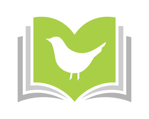 Wall Mural - book parakeet silhouette image vector icon