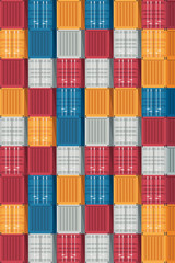 Wall Mural - Container Logistics and Transportation pattern background. Vector Illustration.