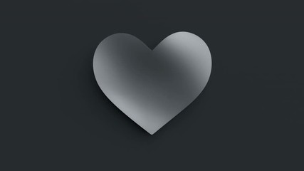 Poster - Abstract 3d rendering of seamless loop heart shape animation with ripples. Love symbol with waves. Modern loopable Valentine's day background design for poster, cover, branding, banner. 4k UHD