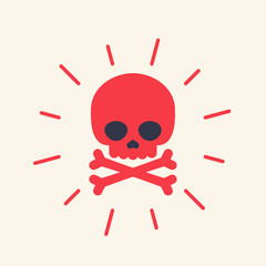 danger icon with skull