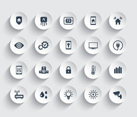 Wall Mural - Smart house automation system icons set