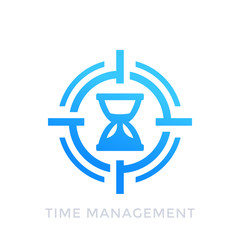 Wall Mural - time management icon on white