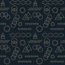 Abstract Mechanism Funny Shapes Seamless Pattern. For Print, Fashion Design, Wrapping, Wallpaper