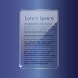 mocap: glass transparent frame for text on a blue gradient background