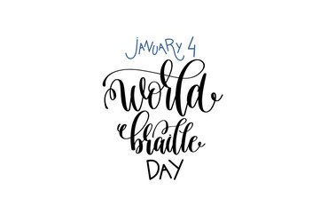 Wall Mural - january 4 -  world braille day - hand lettering inscription text