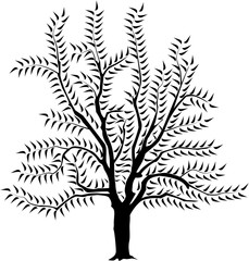 Wall Mural - vector image of a tree in spring