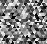 Seamless black white abstract pattern. Geometric print composed of triangles. Monochrome background.