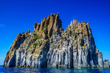 Wall Mural - eolian island, landscape with rocks close to Stromboli volcano, Sicily