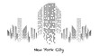 © Patrick - Building blanc et noir éclairé en construction, gratte-ciel, immeuble, lumière, new york, habitation, maison