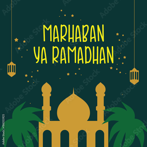 Marhaban Ya Ramadhan Vector Template Design Stock Vector | Adobe Stock