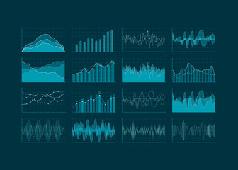 Poster - Data analysis visualization. Set of HUD and infographic elements. Futuristic user interface. Vector illustration