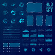 HUD elements collection. Set of graphic abstract futuristic hud pannels. Vector illustration