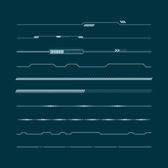 Poster - Set of hud lines infographic elements. Head-up display elements for the web and app. Futuristic user interface. Vector illustration