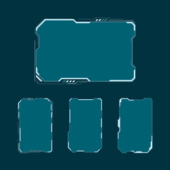 Poster - HUD futuristic user interface screen elements set. Abstract control panel layout design. Vector illustration sci fi virtual tech display