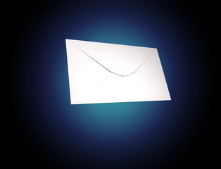 Poster - Envelope message displayed on a futuristic email interface - 3d rendering