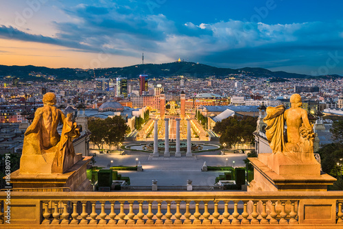 Plakat Panoramę Barcelony, Hiszpania