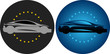 © -Y4NN- - logo voiture de sport, garage de course, badge rond cercle, illustration dessin