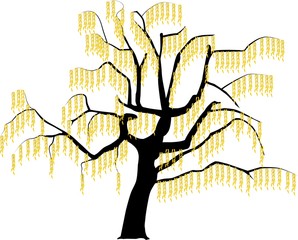 Wall Mural - vector image of a tree in autumn