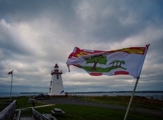 Wall Mural - pei flag and lighthouse