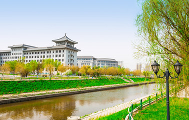 Wall Mural - Pavilion styles teaching building in Harbin Engineering University, located in Harbin, Heilongjiang Province, China.