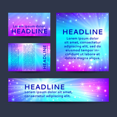 Wall Mural - set of colorful vector banner templates with lights