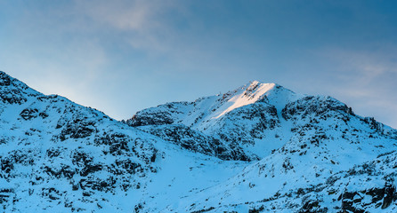 Poster - Musala peak in Rila mountains, Bulgaria - highest peak on the Balkan peninsula - 2925m - amazing landscape at sunset