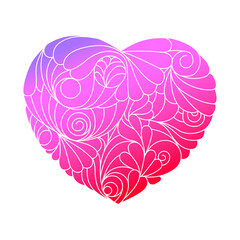 Wall Mural - Valentine's day card. Vector rainbow heart isolated on a white