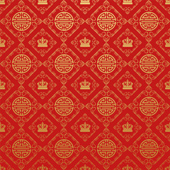 Wall Mural - Red background. Chinese and Japanese style. Vector