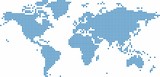 Fototapeta Mapy - Blue dots world map on white background, vector illustration.