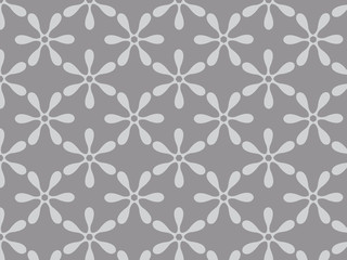 Wall Mural - Vector pattern background . Repeating geometric flowers, monochrome stylish.