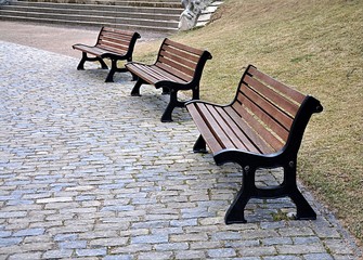 Wall Mural - free bench in park