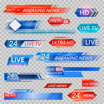 Tv news and streaming video banners