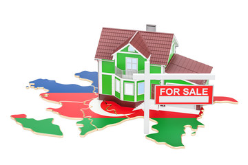 Poster - Property for sale and rent in Azerbaijan concept. Real Estate Sign, 3D rendering