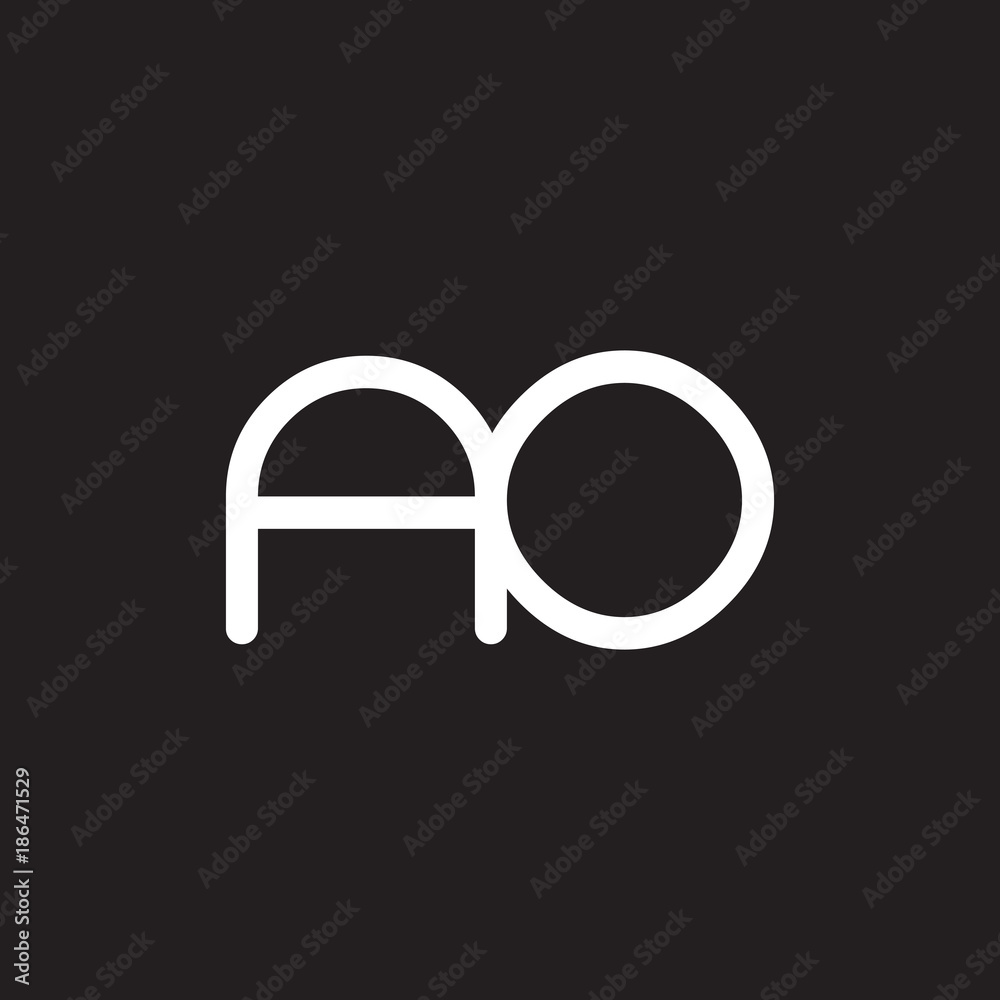 initial letter rounded logo modern white color Stock Vector | Adobe Stock
