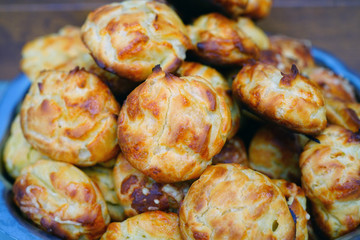 Wall Mural - Bowl of French gougeres cheese puff choux