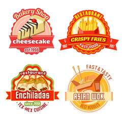 Sticker - Fast food restaurant and bakery shop label design