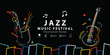 Jazz music festival banner poster illustration vector. Background concept.