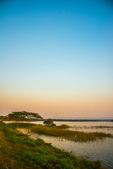 Canvas Print - Landscape view of Mae Tam reservoir