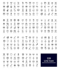 Poster - 220 Thin Line Icons