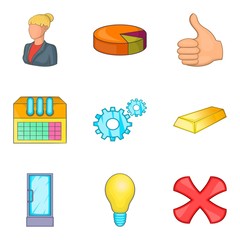 Poster - Corporate team icons set, cartoon style
